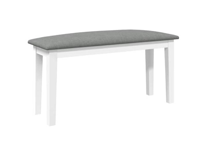 smnyxs Bank, 90 cm, weiß, Massivholz, Gummi Gepolsterte Sitzfläche, Holzbeine, Stoff, Esszimmer, Eingang, Schlafzimmer, Küche