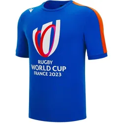 Macron, Herren, Sportshirt, polycotton t-hirt rwc frankreich 2023 (S), Rot, Mehrfarbig, Blau