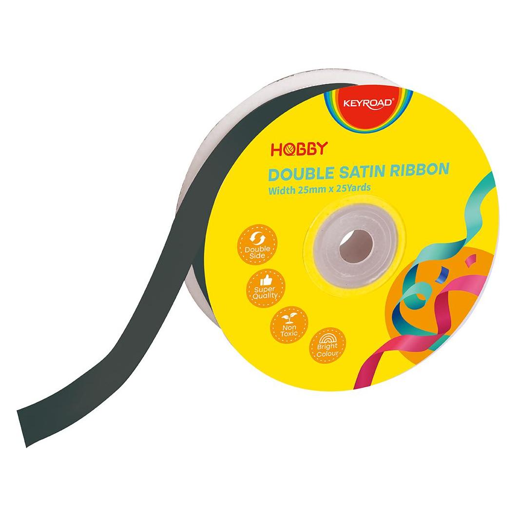 Keyroad Band, doppelt, Satin, 25mm x 22,86m, auf Spule, schwarz (53309327)
