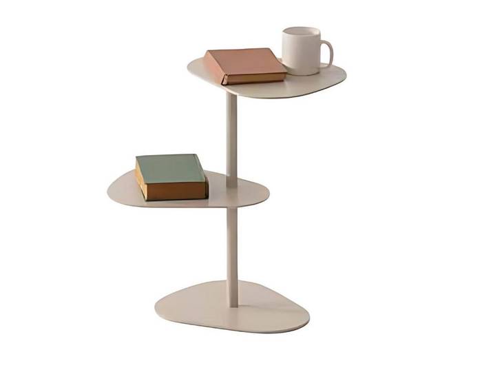 JVmoebel Beistelltisch Eleganter Tisch aus Edelstahl in Beige mit klarer Linienführung (1-St), Made in Europe