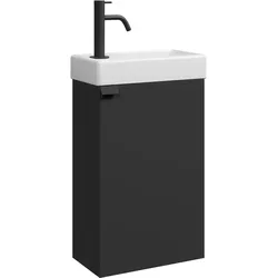 GÄSTE-WC-MÖBELSET Apollo 2 Teile Schwarz Matt - 40 x 22 x 64 cm