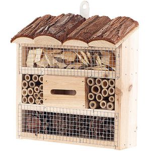 Böttcher-AG Insektenhotel Marie, zum Aufhängen, aus Holz, mit Nisthülsen, 20 x 20 cm, Bienenhotel