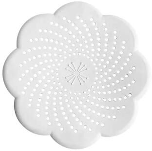 Uplifted Goods Flower Shape Silicone Floor Drain Cover white 3pcs