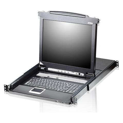 Aten CL5708N IT KVM-Switch 8-Port 19"-LCD Single Rail (PS/2-USB VGA) IT-Layout (CL5708N-ATA-2XK06ITG)