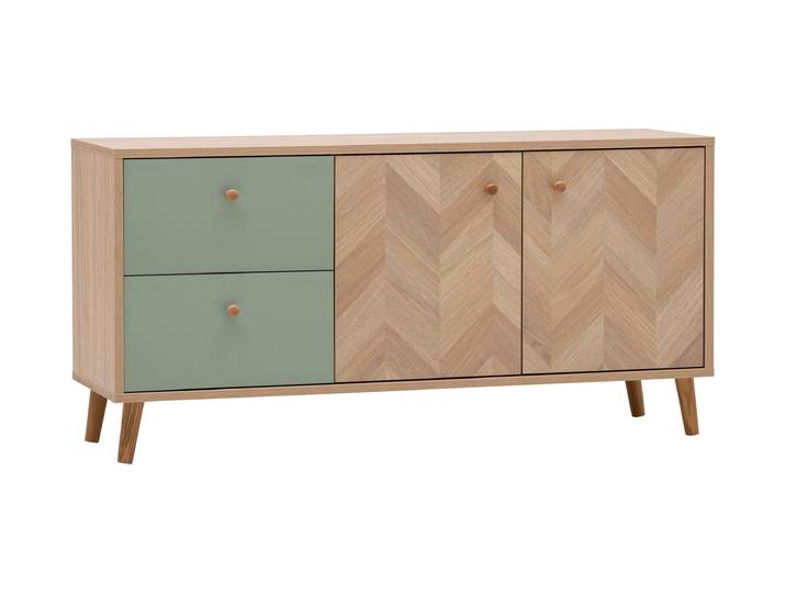 Tchibo - Lowboard »Visby« Eichen-Fischgräten-Dekor - 109x33x54,1cm - braun -