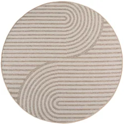TEPPICH Outdoor VENTOUX in Beige, im Boho-Stil, Ø 80 cm