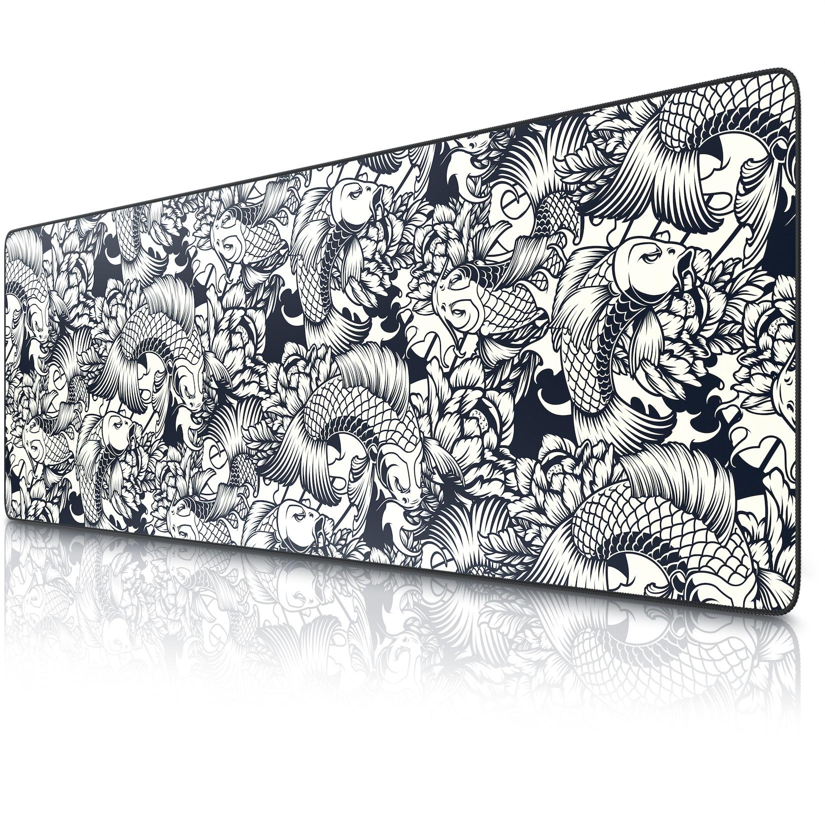 Titanwolf Gaming Mauspad XXXL 1200x400 mm, Speed Mousepad, große Schreibtischauflage, abwaschbar, rutschfest, Kois Motiv