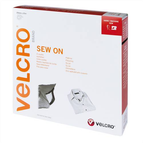 VELCRO Klettband zum Aufnähen, Haken & Flausch 20mm x 25m Schwarz