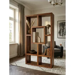Bücherregal – Naturholz, 90x180 cm, Massiv, Ablagefächer, Landhausstil