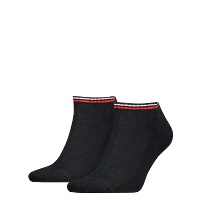 Sneakersocken TOMMY HILFIGER "TH UNI TJ SNEAKER 2P ICONIC", Herren, Gr. 43-46, schwarz, Baumwollmischung, Socken Sneakersocken