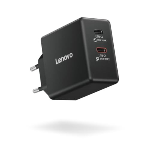 Lenovo Dual USB-C 65W GaN Power Adapter Oplader - Zwart