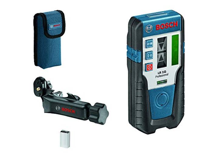Bosch Professional Cellule de Réception Laser LR 1 G (Faisceau Vert\, 1 Pile 9 V\, Portée : 0–200 m) Bleu