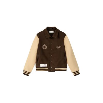 Collegejacke ANOTHER COTTON LAB "Another Cotton Lab Another College Jacket", Herren, Gr. XL, braun (chocolate), 80% Polyester, 20% Wolle, oversize, amerikanischer Ausschnitt, Jacken Collegejacke