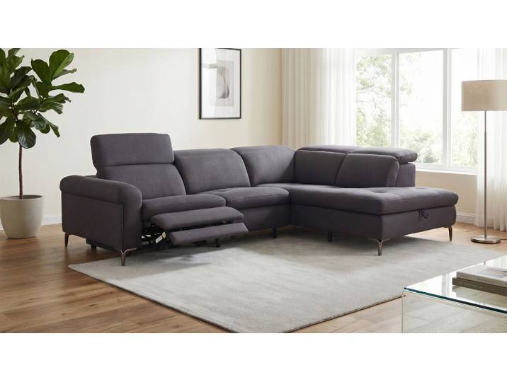 Ecksofa Milano mit Motor. Relaxfunktion und Stauraum