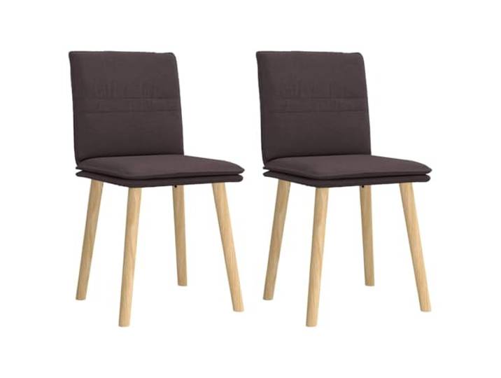HGPOTUY Esszimmerstühle 2 STK. Dunkelbraun Stoff Gummibaum-Massivholz, Polyesterbezug, Dicke Schaumstoffpolsterung, Ergonomisches Design