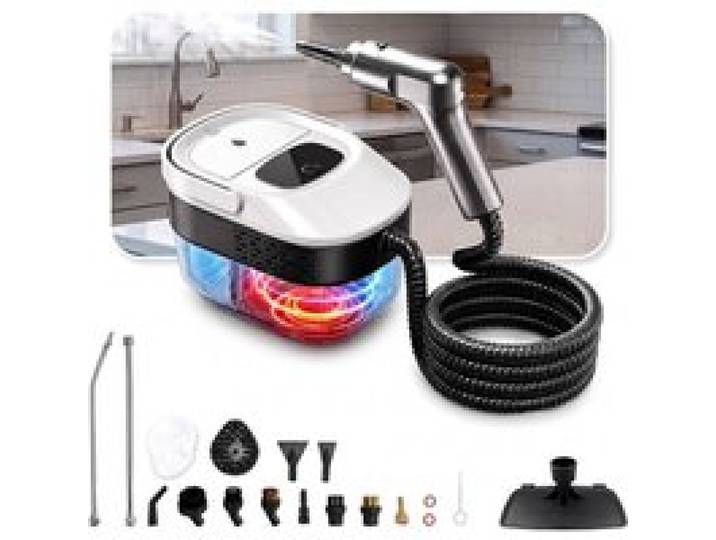 Nettoyeur Vapeur Portable 2500W Avec Réservoir 1.6L Nettoyeur Haute Pression 3 Bars 3 Niveaux Réglables Avec 14 Accessoires[NV103]