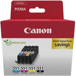 CANON Tinte CLI-551 Rainbow-Kit BK/C/M/Y