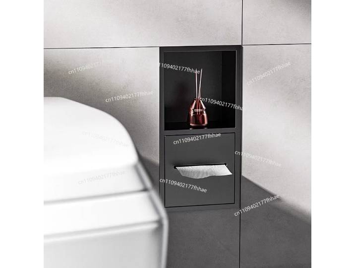 Étagère encastrée en acier inoxydable pour salle de bain