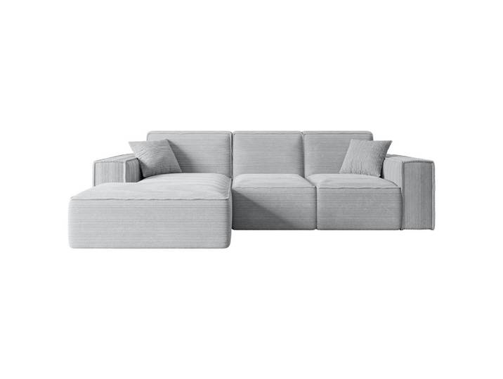ECKSOFA Ottomane Links SERRA-L - 266x169x80 cm Grau Cord