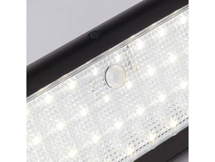 Searchlight LED-Solar-Wandleuchte 67422BK-PIR, Bewegungsmelder 67422BK-PIR, schwarz, Kunststoff, Solarleuchte