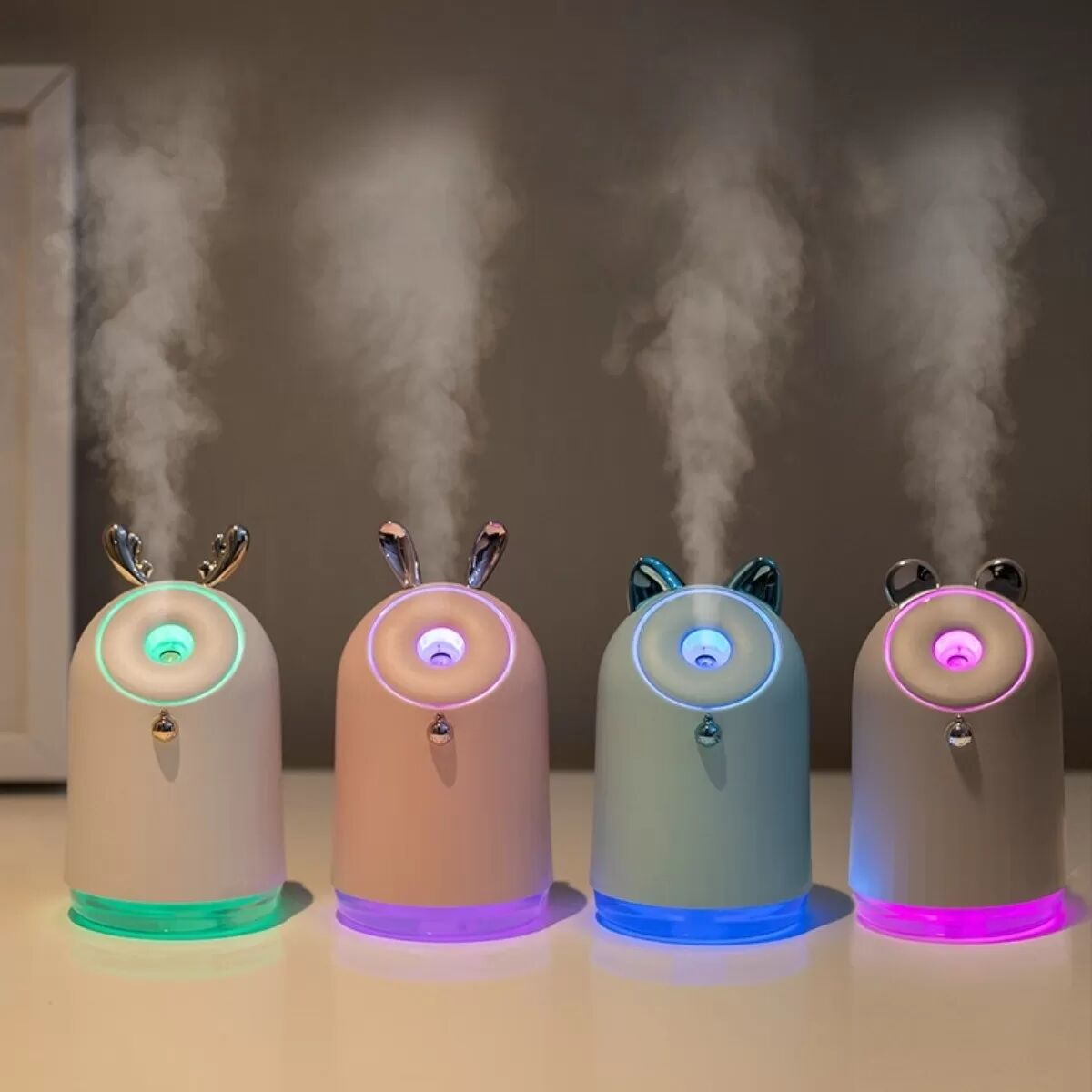 INF Humidificateur Créatif à Batterie - Nano Brume, Purificateur d'Air et Veilleuse Blanc