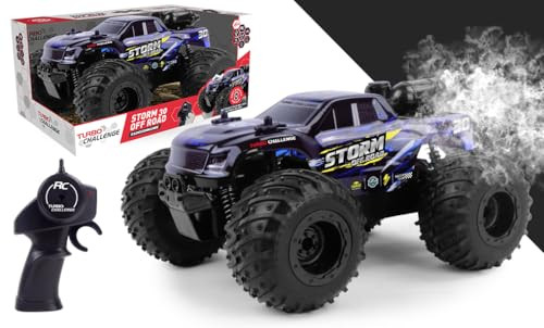Turbo Challenge Storm 30 Off Road RC Auto 1/18 Blauw met licht- en rookfunctie