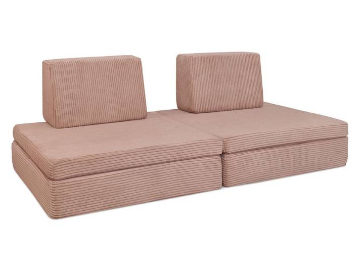 Ehrenkind Kindersofa Hüpfsofa mit Taschenfederkern, aus weichem Cordstoff, Rosé, multifunktionale Spielcouch