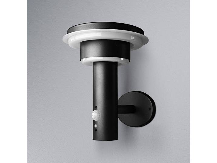 OSRAM LED-Wandlampe ENDURA STYLE SOLAR DOUBLE CIRCLE schwarz DOUBLE, dimmbar, schwarz, Edelstahl, Modern