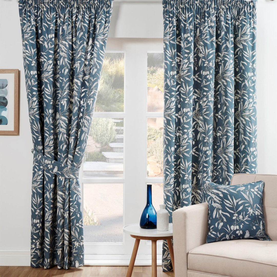 Ophelia & Co. Edeline Room Darkening Curtains Pair Blue 229 W x 229 D cm