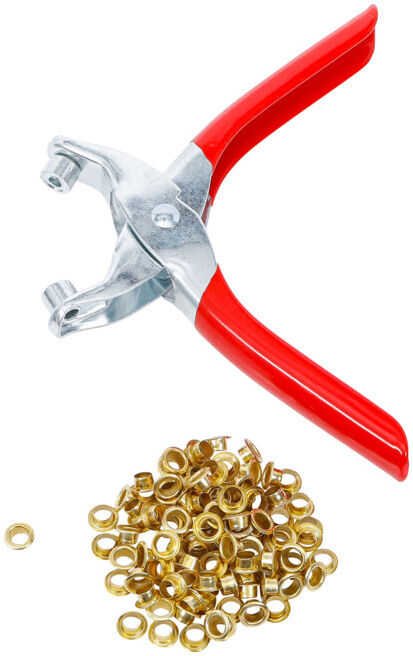 BGS Pince à œillets avec 100 œillets ronds, 5,0 mm ; BGS Do it yourself (75831)