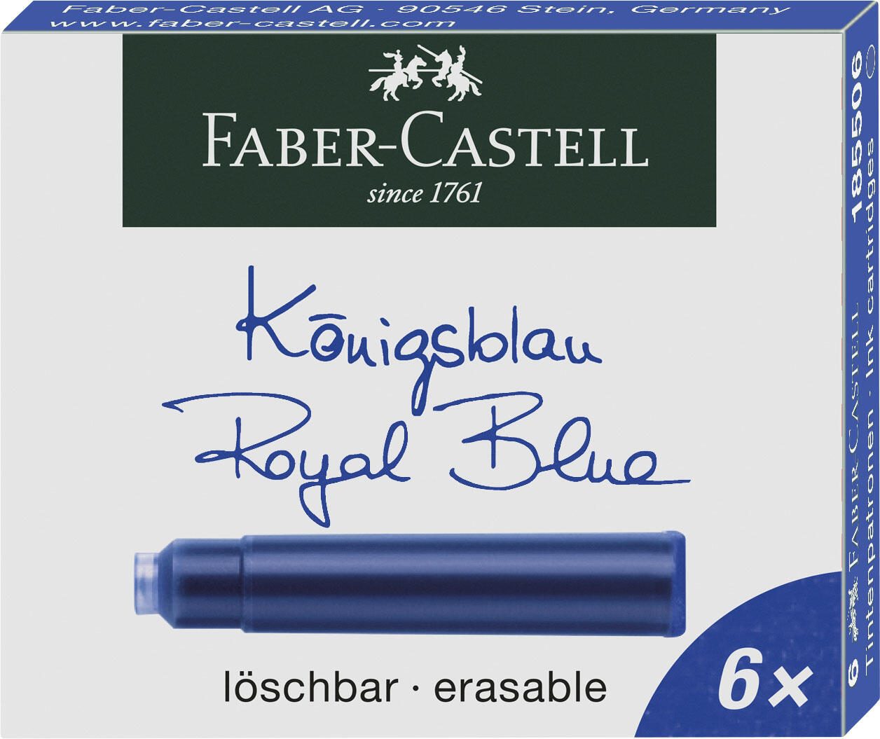 FABER-CASTELL Tintenpatronen für Füller königsblau 185506
