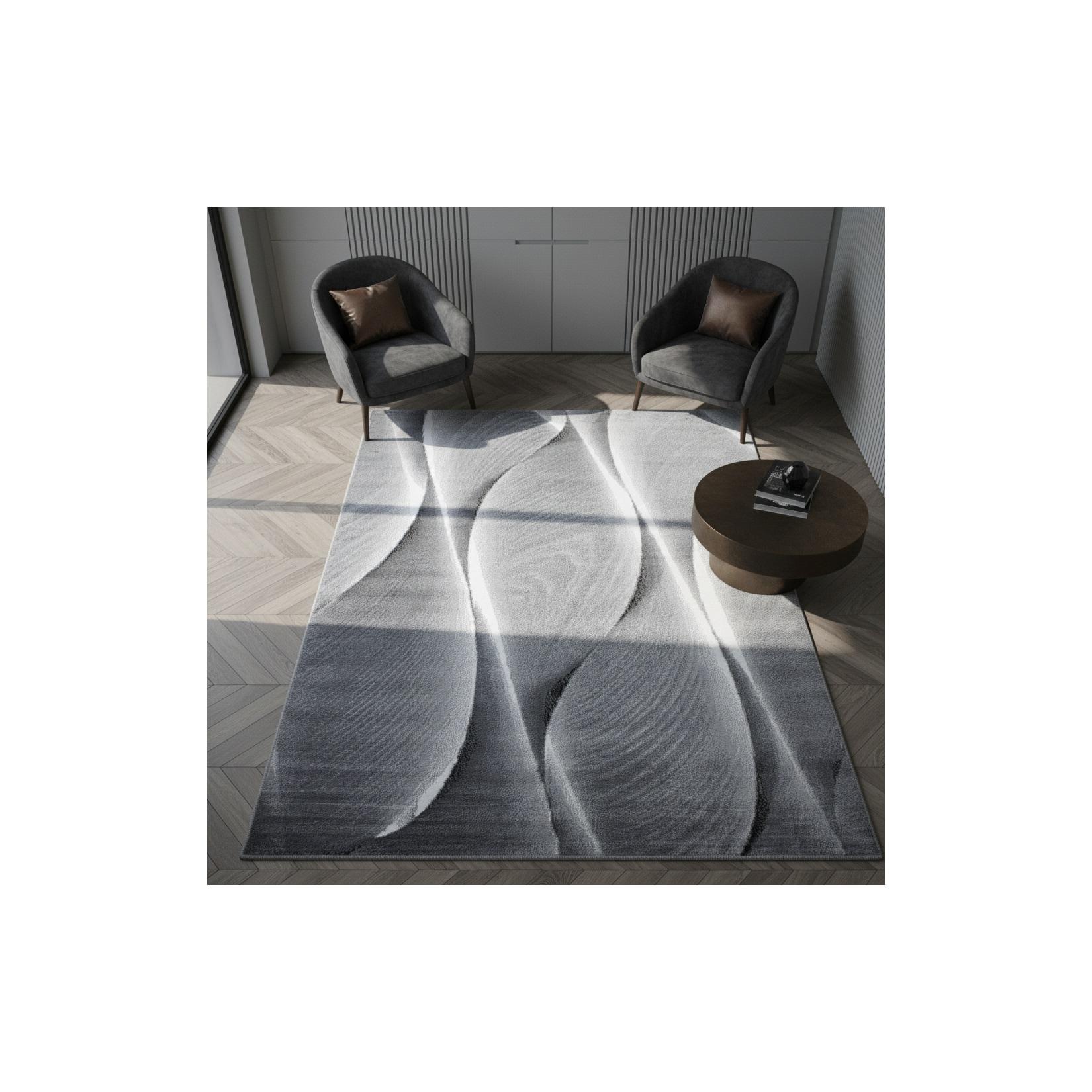 Teppich Kurzflor DRAU in Schwarz, mit Farbverlauf, 240 x 340 cm