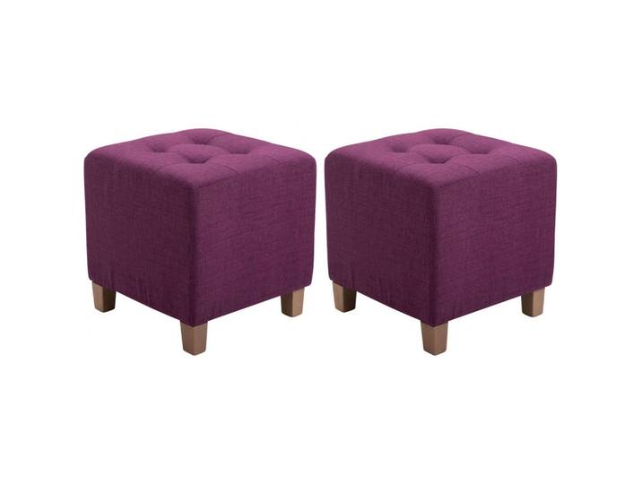 CLP Sitzwürfel 2er Set Stoff lila, Lila, Holz, 45x46x45 cm, Wohnzimmer, Sessel, Hocker & Hockerbänke, Sitzwürfel