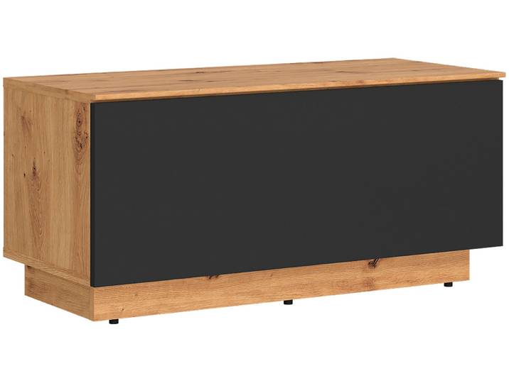 Lowboard GOODPRODUCT kompakt, mit überraschend viel Stauraum, 1 Klappe , schwarz (eiche, anthrazit), B:80cm H:37,6cm T:35cm, Holzwerkstoff, Melamin, Sideboards, Lowboard, hängend oder stehend, grifflos, modern, Breite 80cm