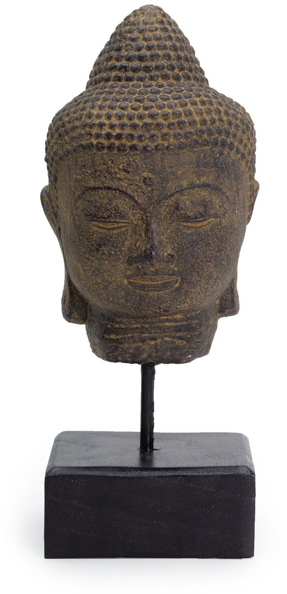 Ancient Wisdom Stilte Boeddhahoofd op standaard - Grijs