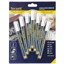 Securit 7er-Set Kreidestifte »CHALKMARKERS« 1-2 mm weiß