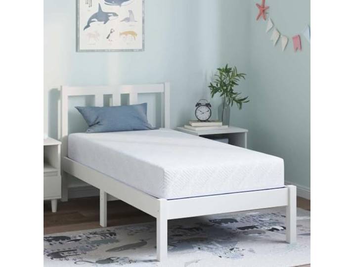 KTHLBRH Matratze Weiß und Blau 80 x 160 cm Jacquard-Stoff Gel-Schaum Gel-infundierter Schaum, mittelfester Komfort, rechteckige Form, einfache Reinigung, modernes Design