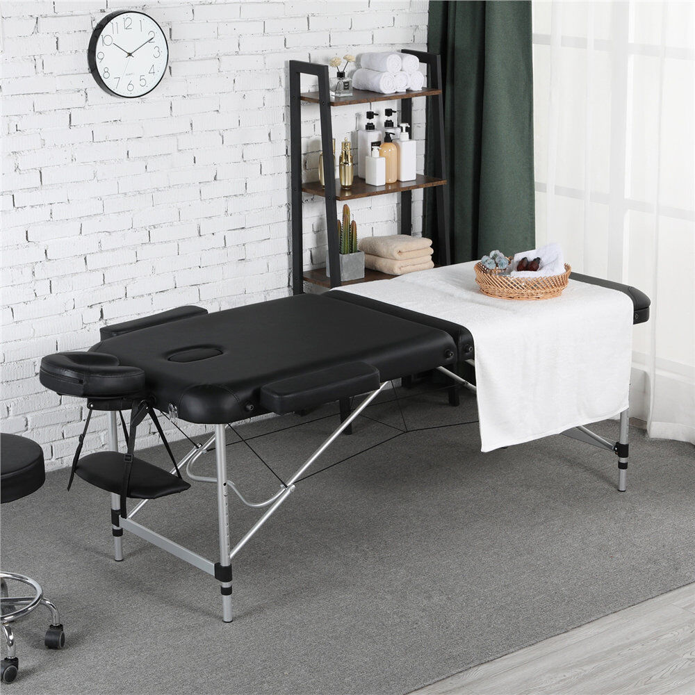 Yaheetech 213cm Rectangular Adjustable Folding Table Matte Black 213cm L X 92cm D