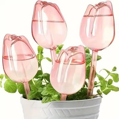 Uplift Essentials Pink Tulip Self Watering Plant Bulbs For Indoor And Outdoor Pots 4pcs
