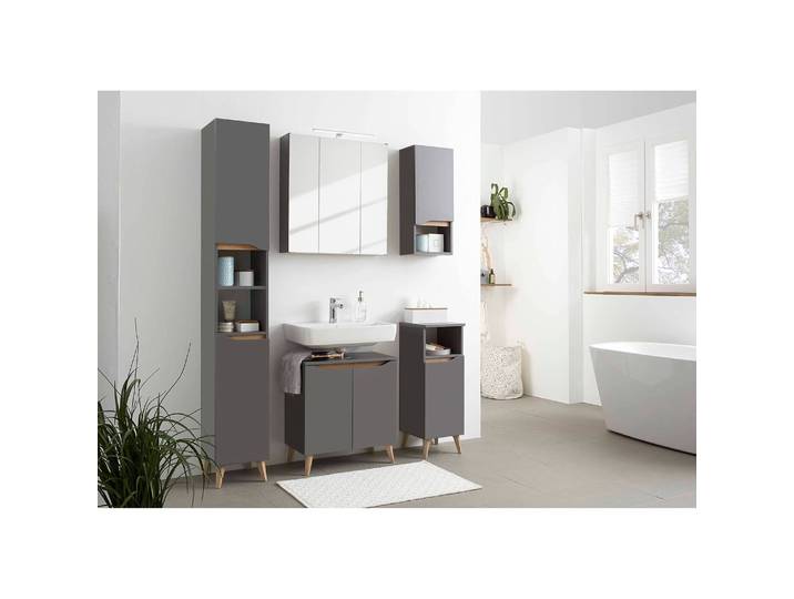 Armoire 30 x 186 x 33cm Gris/Gris mat