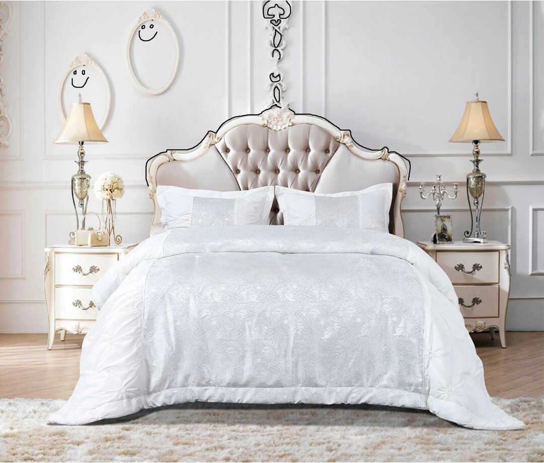 SHAZ HOME Bedspread with Pillow Shams Included White