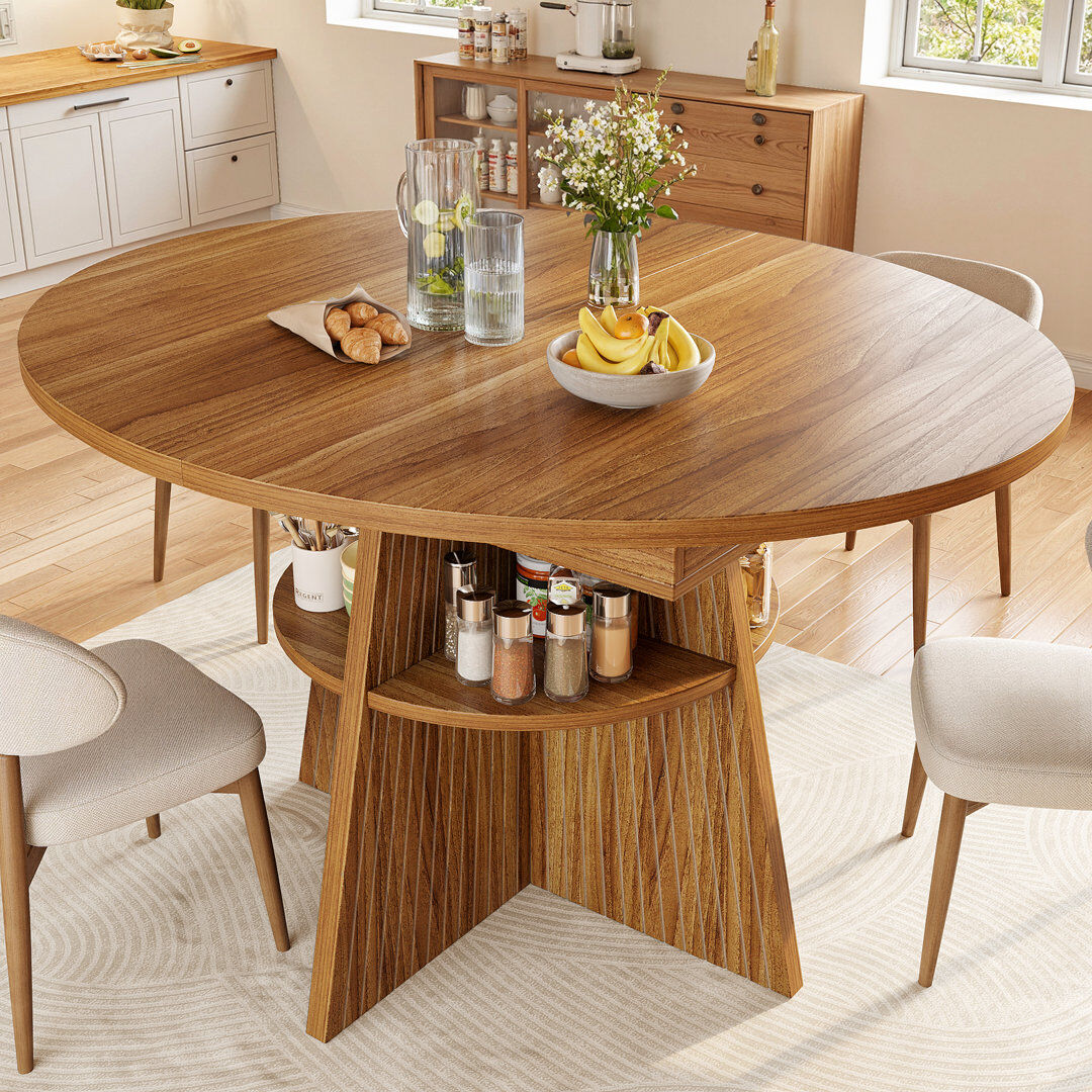 Direct Wicker 110 cm Extendable Dining Table Brown