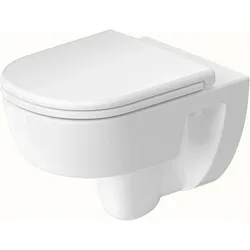 Duravit, Toilette + Bidet, D-Code Wand-WC, Tiefspüler, rimless, 370x540x360mm, 4/2-Liter, Weiss Hochglanz