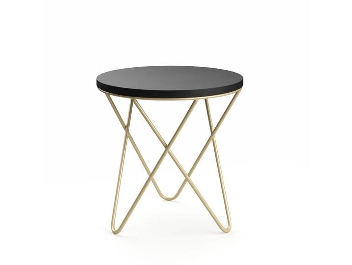 Beistelltisch BLAKE rund 43 x 48 cm gold/schwarz
