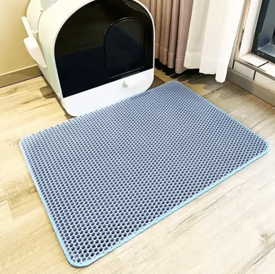 Inspire Curations TrapEase Waterproof Double Layer Cat Litter Mat blue 55x75cm