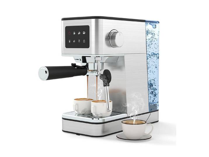 COSTWAY Espressomaschine, 20 Bar, mit Milchaufschäumer & 1,7L Tank, Touch