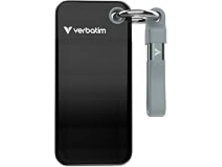 Verbatim Pocket SSD 1 to Disque Dur Externe Portable Solid State Drive USB 3.2 Gen 2 pour Mac, PC & Console de Jeux Noir/Gris