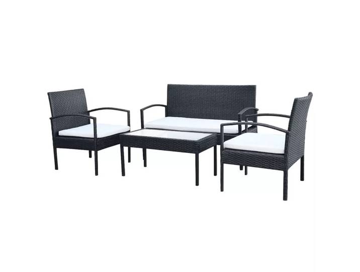 VidaXL - Garten-sofagarnitur poly-rattan, One Size, Schwarz