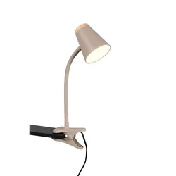 LED Tischleuchte Klemmleuchte Mobile Leuchte gräulich flexibel H 33 cm