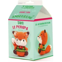 Graine Créative Häkelset Amigurumi Fuchs 13 cm, Handarbeitsset, Mehrfarbig